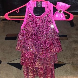 Jazz Pink Sequined Dance Costume